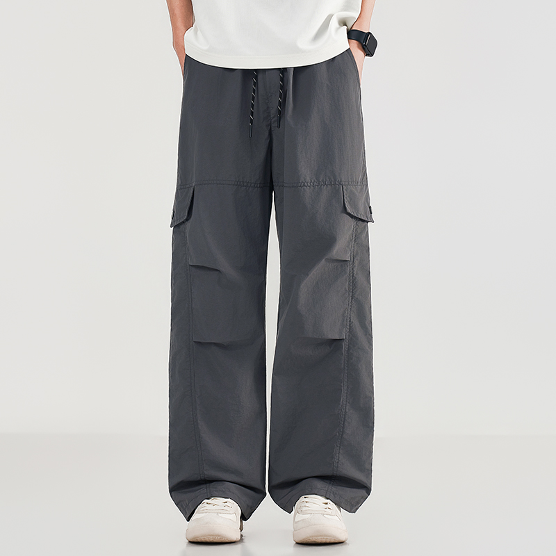夏のメンズ作業服ワイドレッグパンツ春秋ルーズストリートウェア - Cargo Jogger Pants のレビューと価格