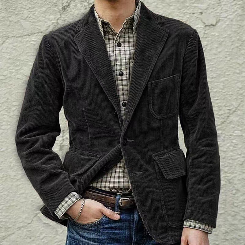 秋冬 欧米風 コーデュロイ カジュアル ビジネス ファッショ - Corduroy Jacket Men のレビューと価格