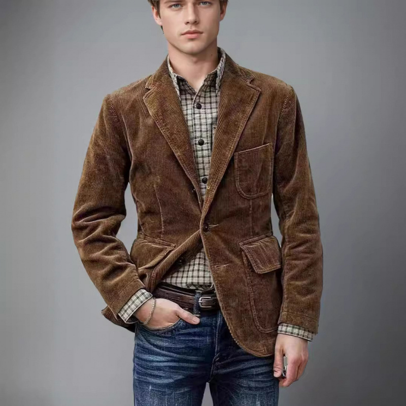 秋冬 欧米風 コーデュロイ カジュアル ビジネス ファッショ - Corduroy Jacket Men のレビューと価格