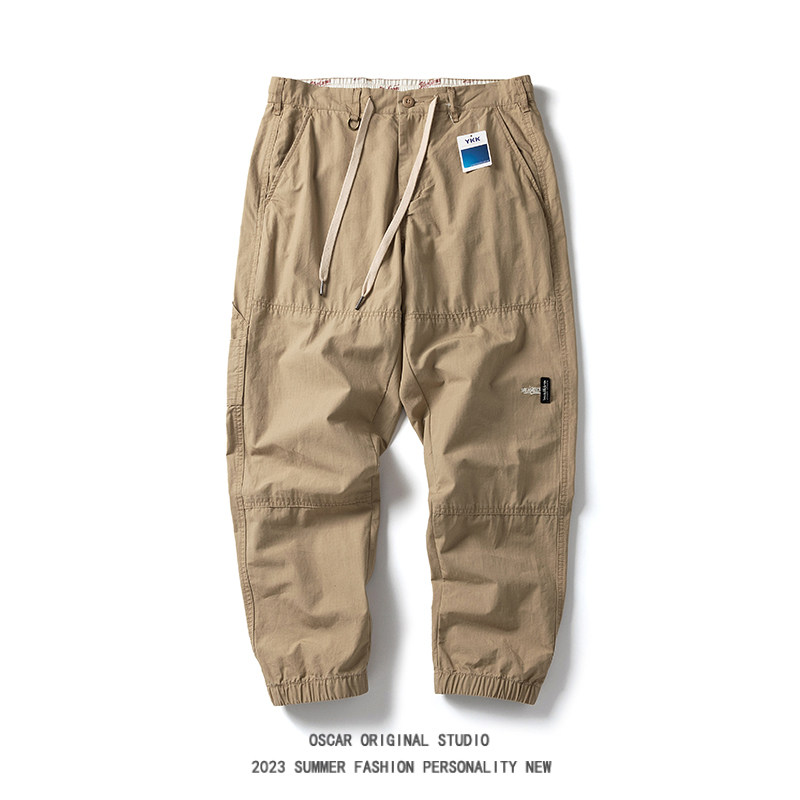 和風トレンドブランドシンプル刺繍カーゴパンツ男性用春夏薄手カ - Cargo Jogger Pants のレビューと価格