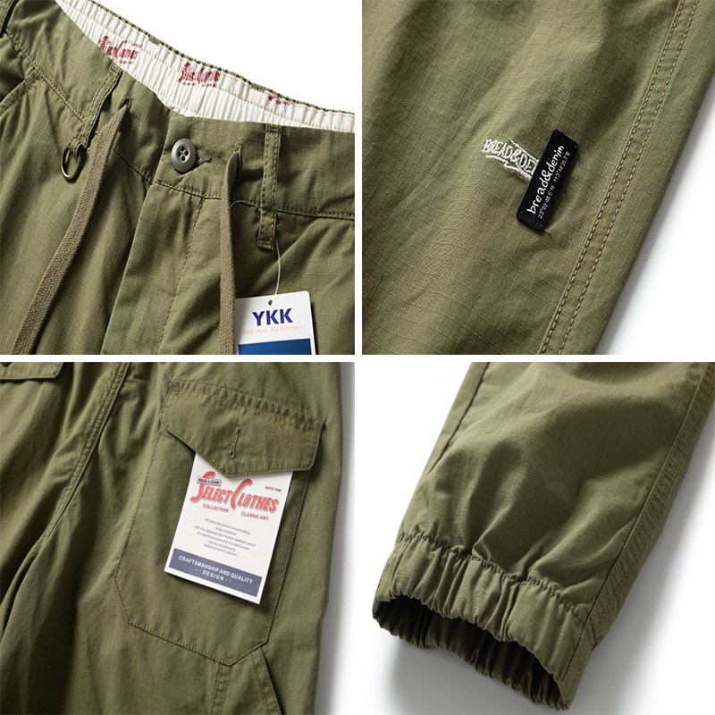 和風トレンドブランドシンプル刺繍カーゴパンツ男性用春夏薄手カ - Cargo Jogger Pants のレビューと価格