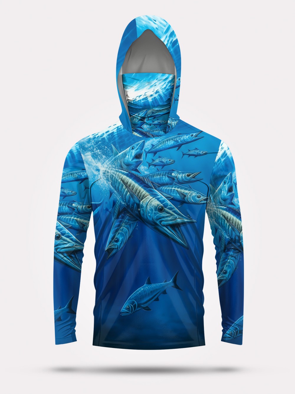 メンズ夏ファッション 魚群プリント 快適で通気性のあるフード - Fashion Mens Shirt のレビューと価格