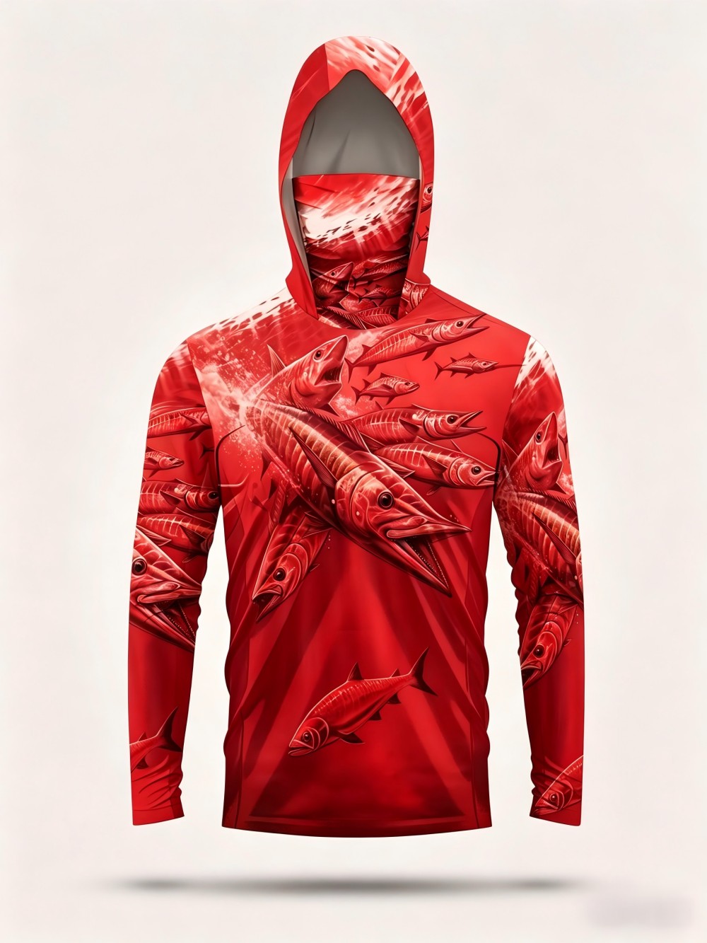 メンズ夏ファッション 魚群プリント 快適で通気性のあるフード - Fashion Mens Shirt のレビューと価格