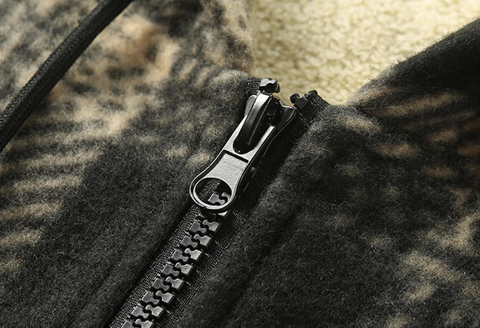 新作ファッションフリース裏地メンズカジュアルフード付きチェッ - Men'S Fashion Zipper Jacket のレビューと価格