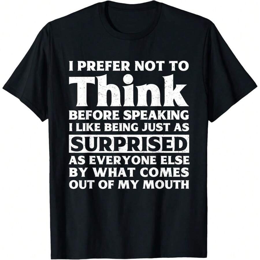 【新着】面白い皮肉な引用句Tシャツ「考えることを望まないほう - Men'S Fashion Quotes のレビューと価格