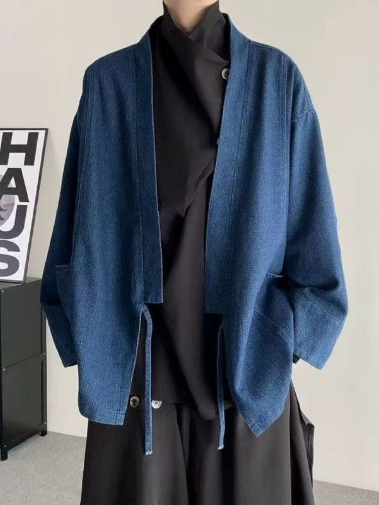 ヴィンテージ和風デニムコート男性女性ユニセックス特大デイリー - Mens Fashion Denim Jacket のレビューと価格