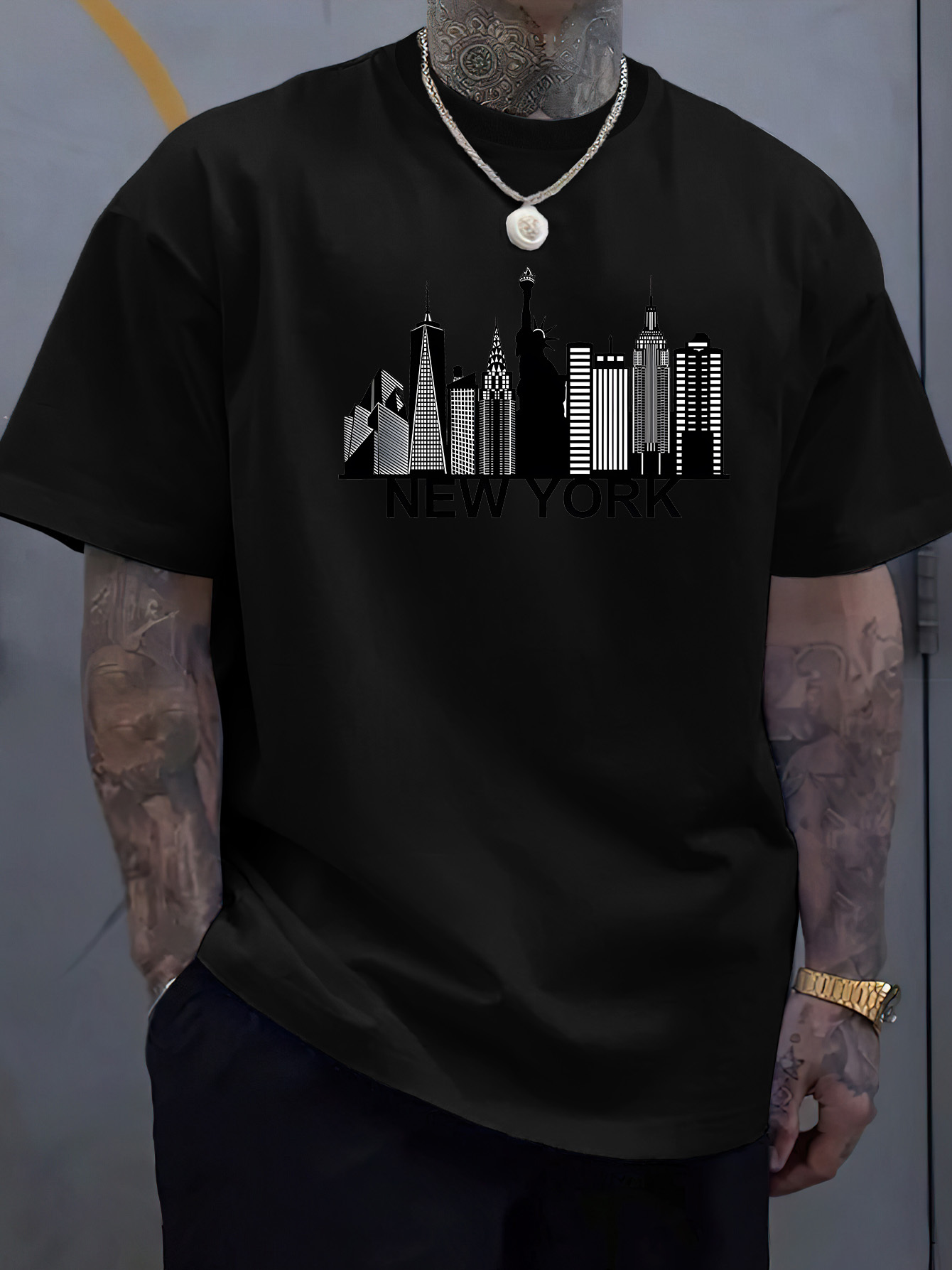 コットン製メンズニューヨークシティ柄プリントファッショナブル - Men'S Fashion New York のレビューと価格