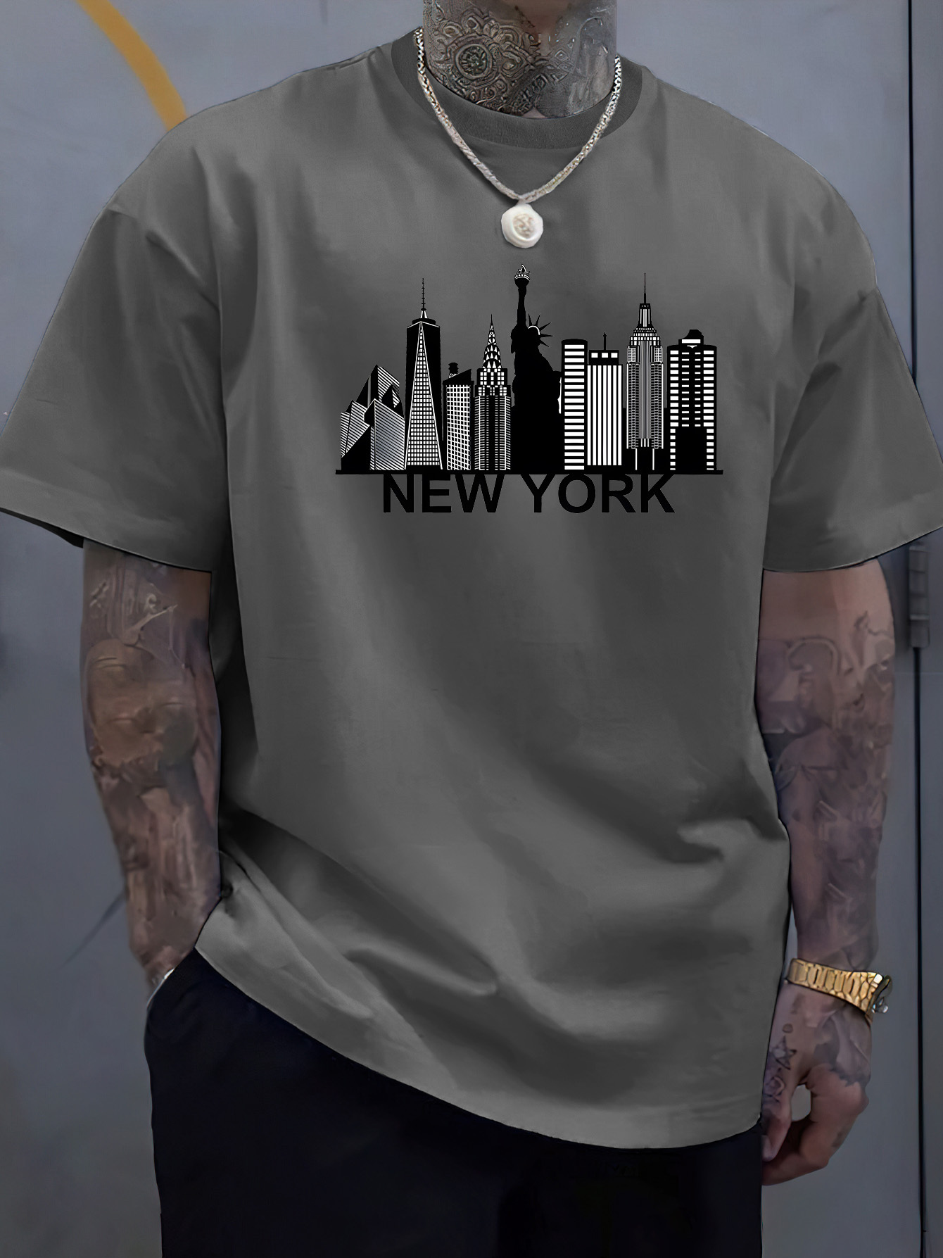 コットン製メンズニューヨークシティ柄プリントファッショナブル - Men'S Fashion New York のレビューと価格