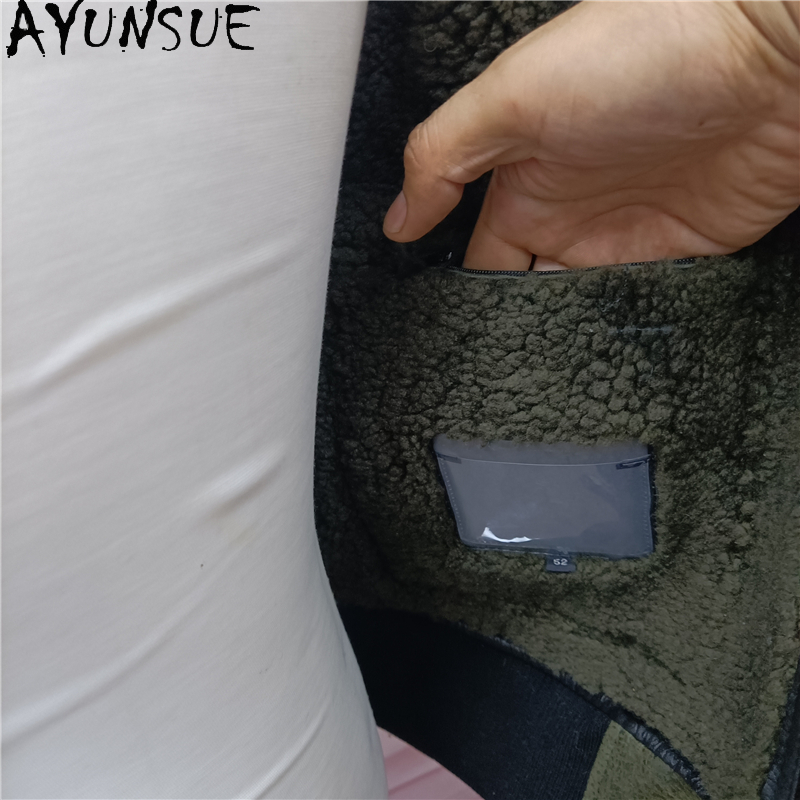 AYUNSUE 暖かい天然毛皮コート男性冬カジュアル本物のシ - Men'S Fashion Zipper Jacket のレビューと価格