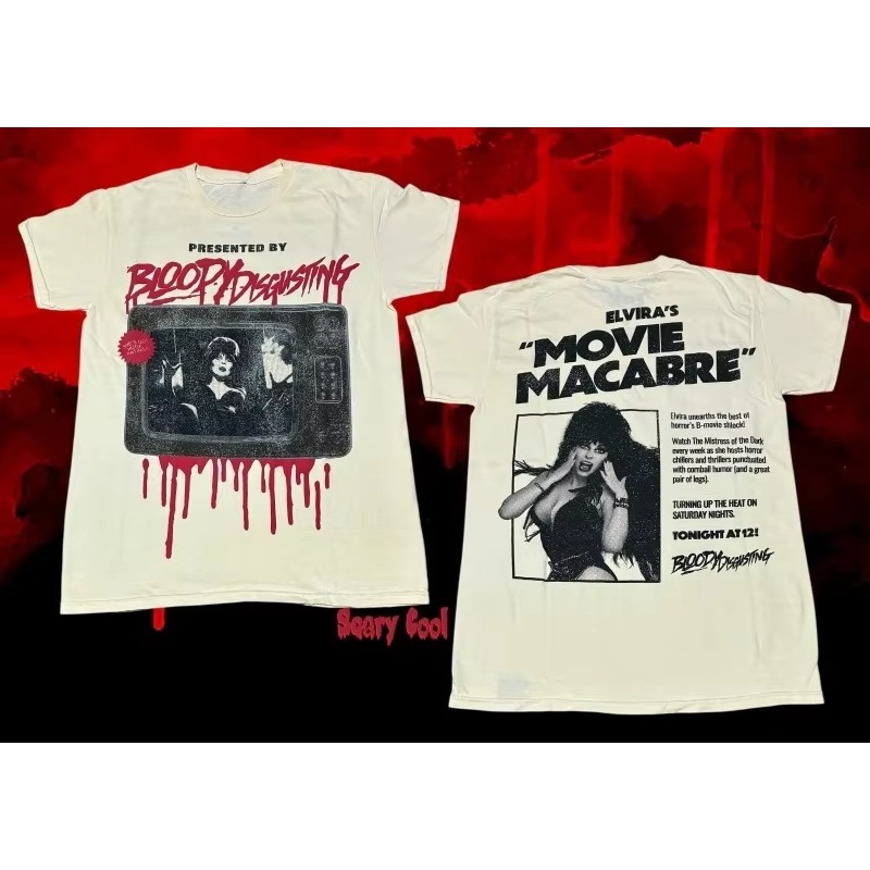 映画「ダーククイーン・アビラ」ポスタープリントTシャツ、男性 - Poster Men Fashion のレビューと価格