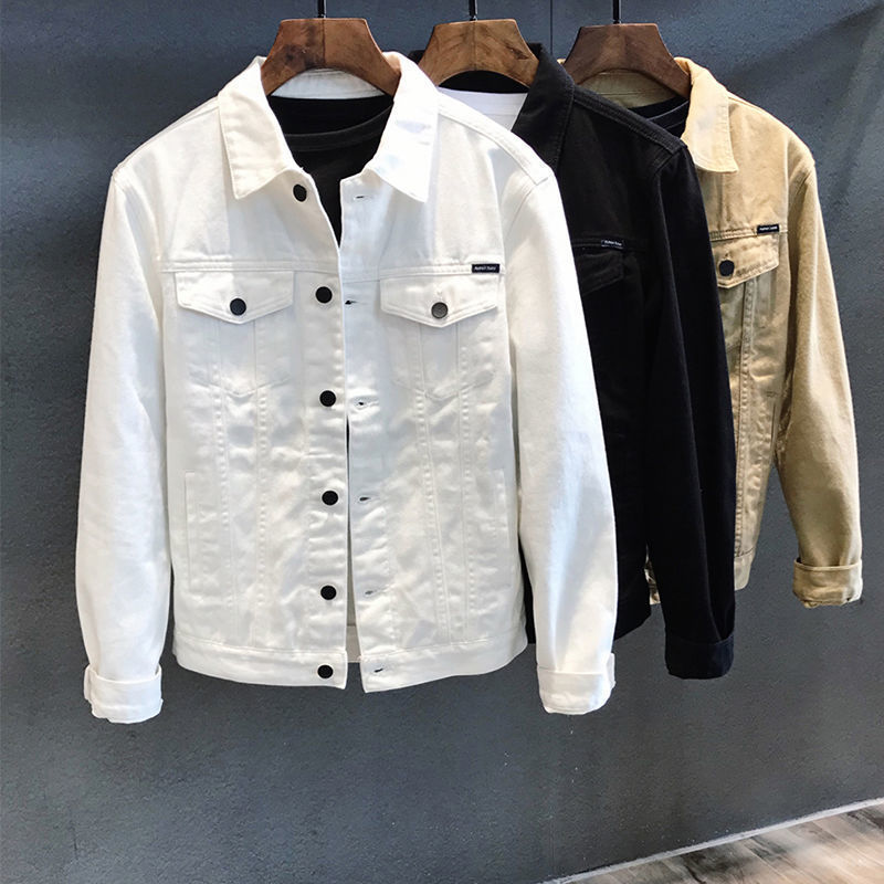 春秋メンズデニムジャケットシングルブレスト長袖無地ジャケット - Mens Fashion Denim Jacket のレビューと価格