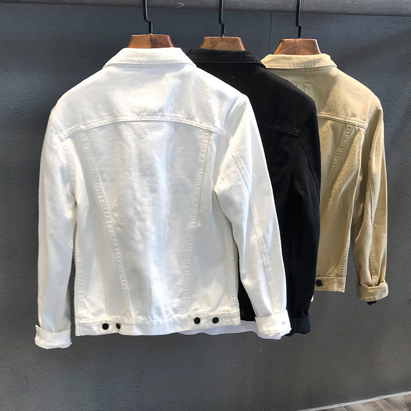 春秋メンズデニムジャケットシングルブレスト長袖無地ジャケット - Mens Fashion Denim Jacket のレビューと価格