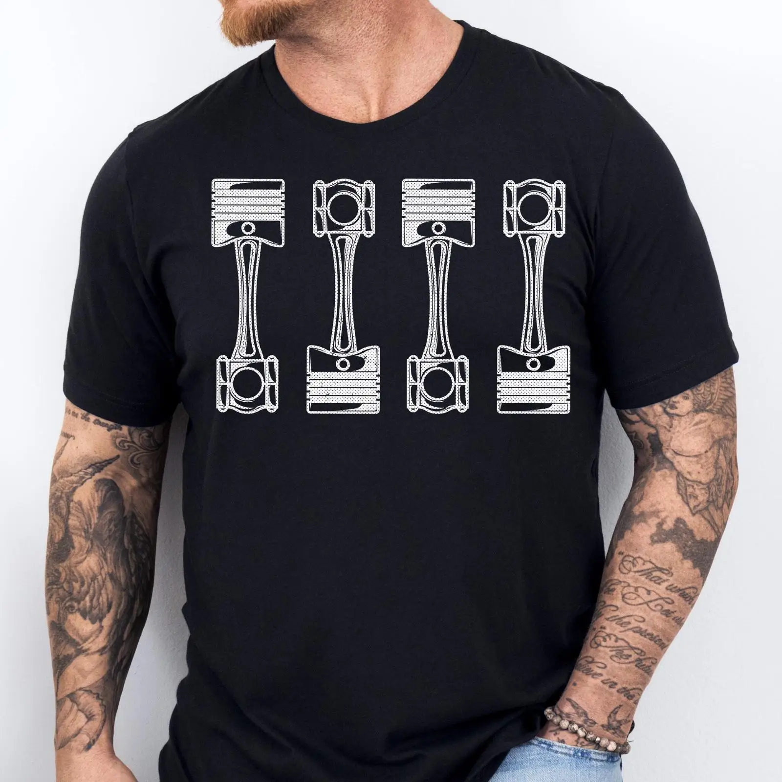 車のエンジンピストン Tシャツ自動車整備士レース愛好家モータ - Men'S Fashion Garage のレビューと価格