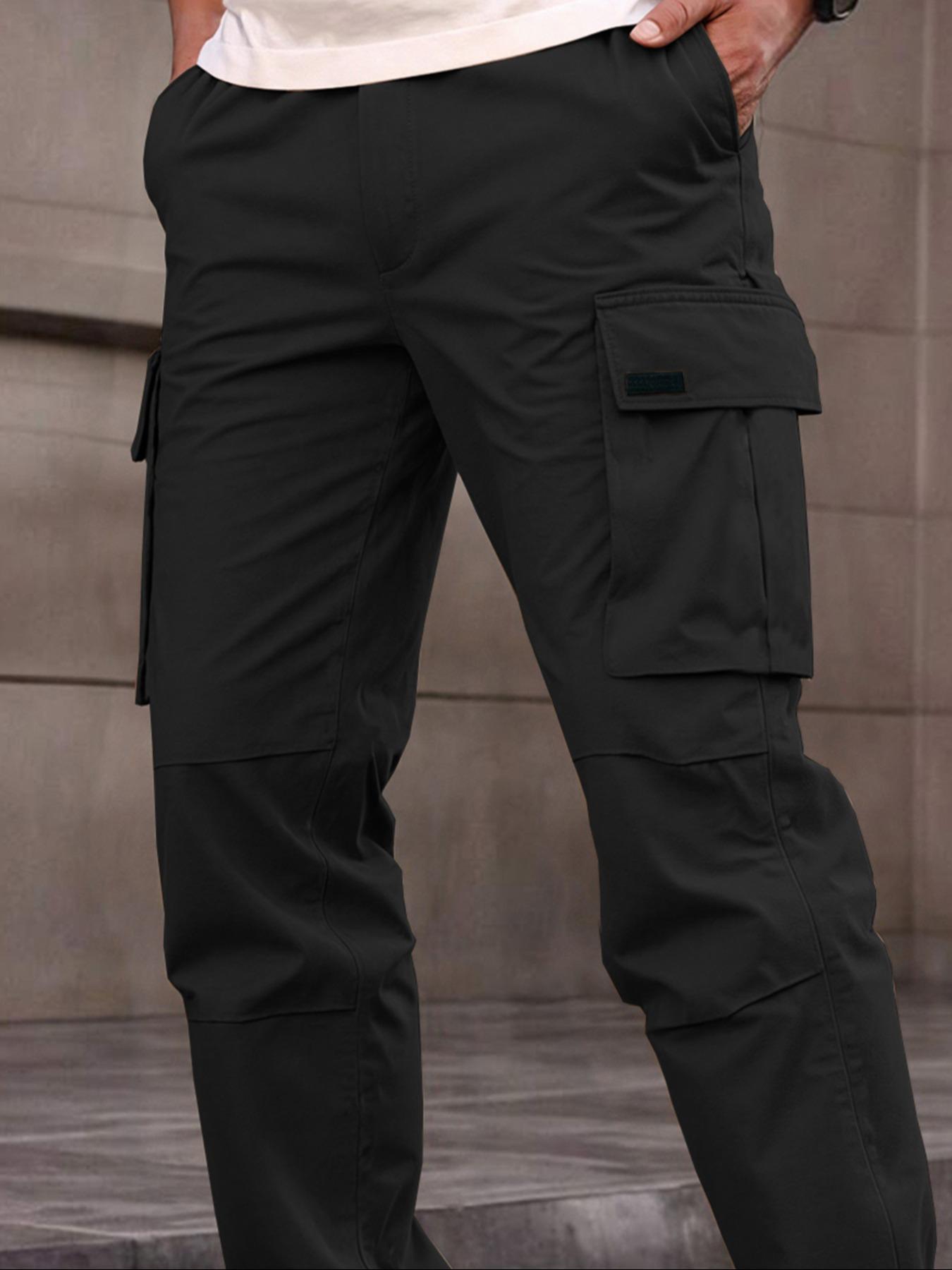 メンズ ソリッドカラー カーゴパンツ フラップポケット付き  - Cargo Jogger Pants のレビューと価格