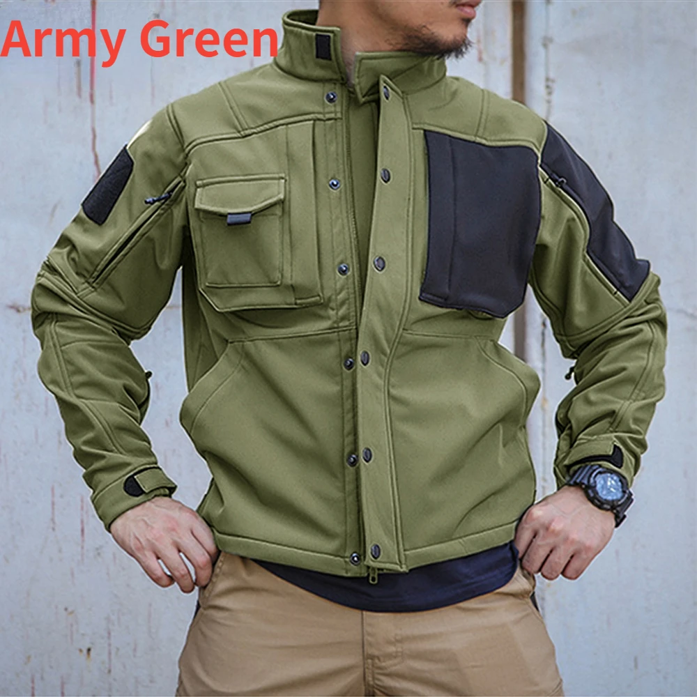 メンズタクティカルセット冬サメ皮ソフトシェル防風防水ジャケッ - Corduroy Jacket Men のレビューと価格