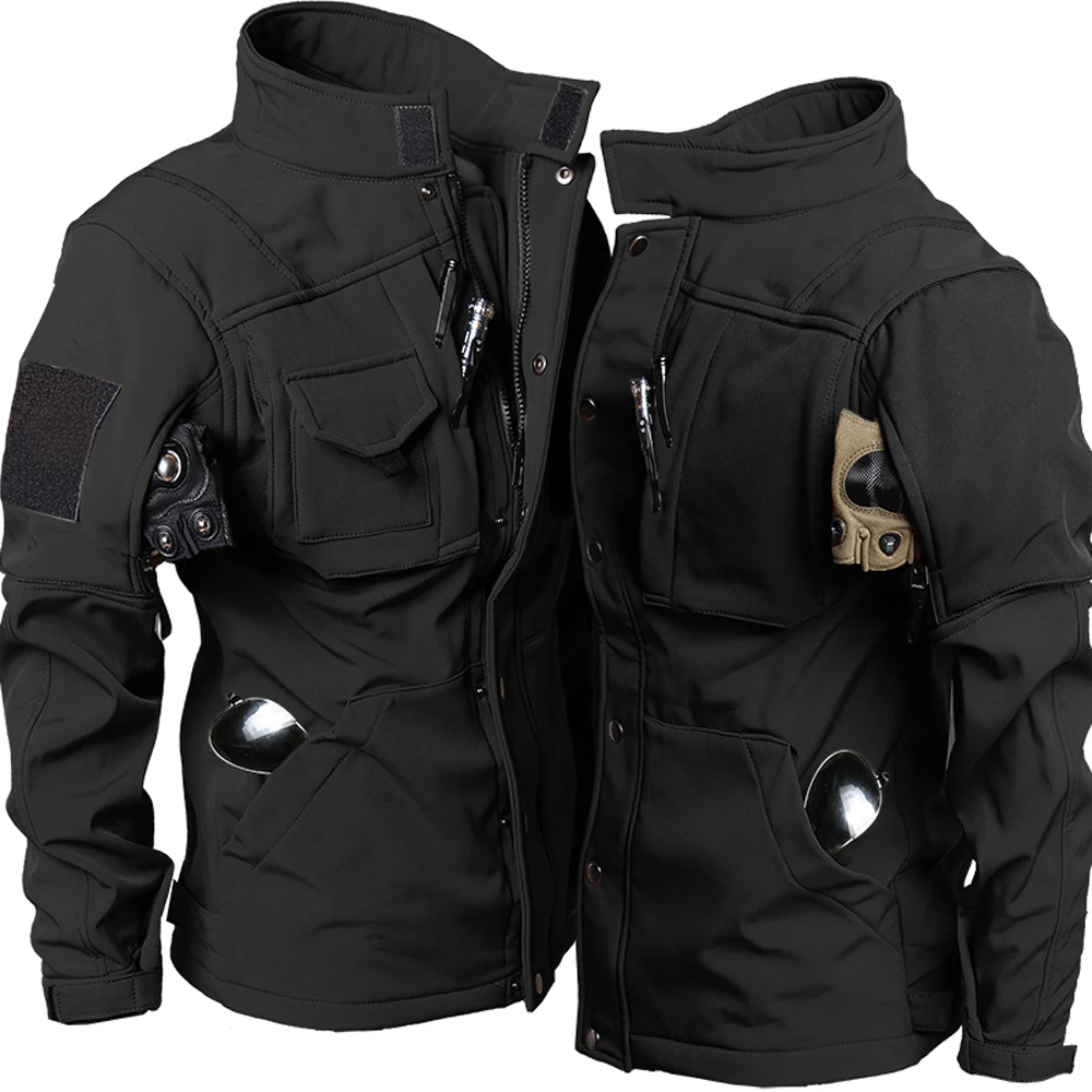メンズタクティカルセット冬サメ皮ソフトシェル防風防水ジャケッ - Corduroy Jacket Men のレビューと価格