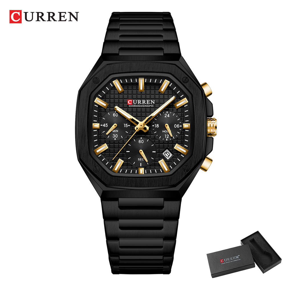 CURREN 高級スクエアクロノ腕時計男性用クラシックデザイ - Fashion Mens Watches のレビューと価格
