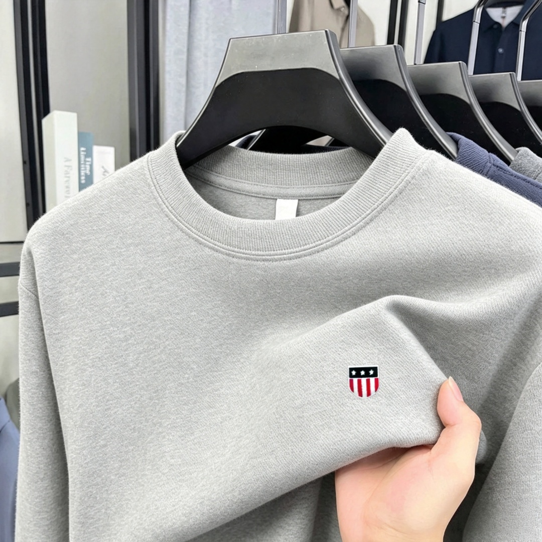 柔らかなコットン素材の高級ブランドメンズ長袖ラウンドネックT - Fashion Mens Shirt のレビューと価格