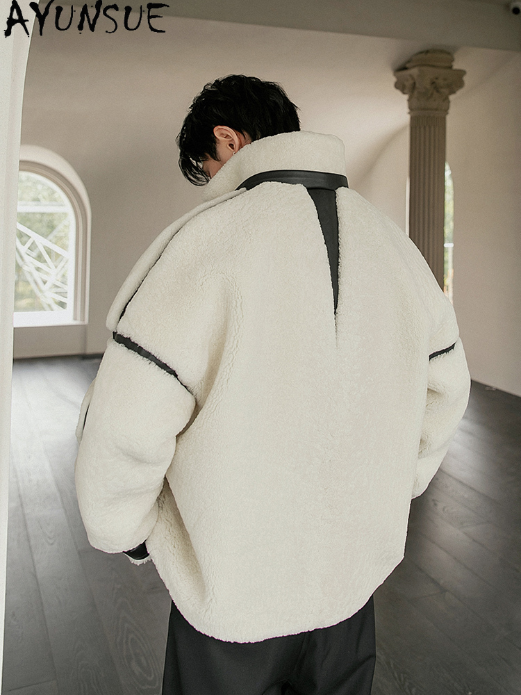 AYUNSUE 高級天然毛皮コート男のファッションショート本 - Men'S Fashion Zipper Jacket のレビューと価格