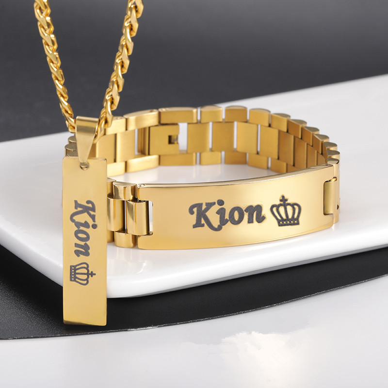 男性と女性のためのカスタム名のネックレス,大きなステンレス鋼 - Men'S Fashion Jewelry Bracelets のレビューと価格