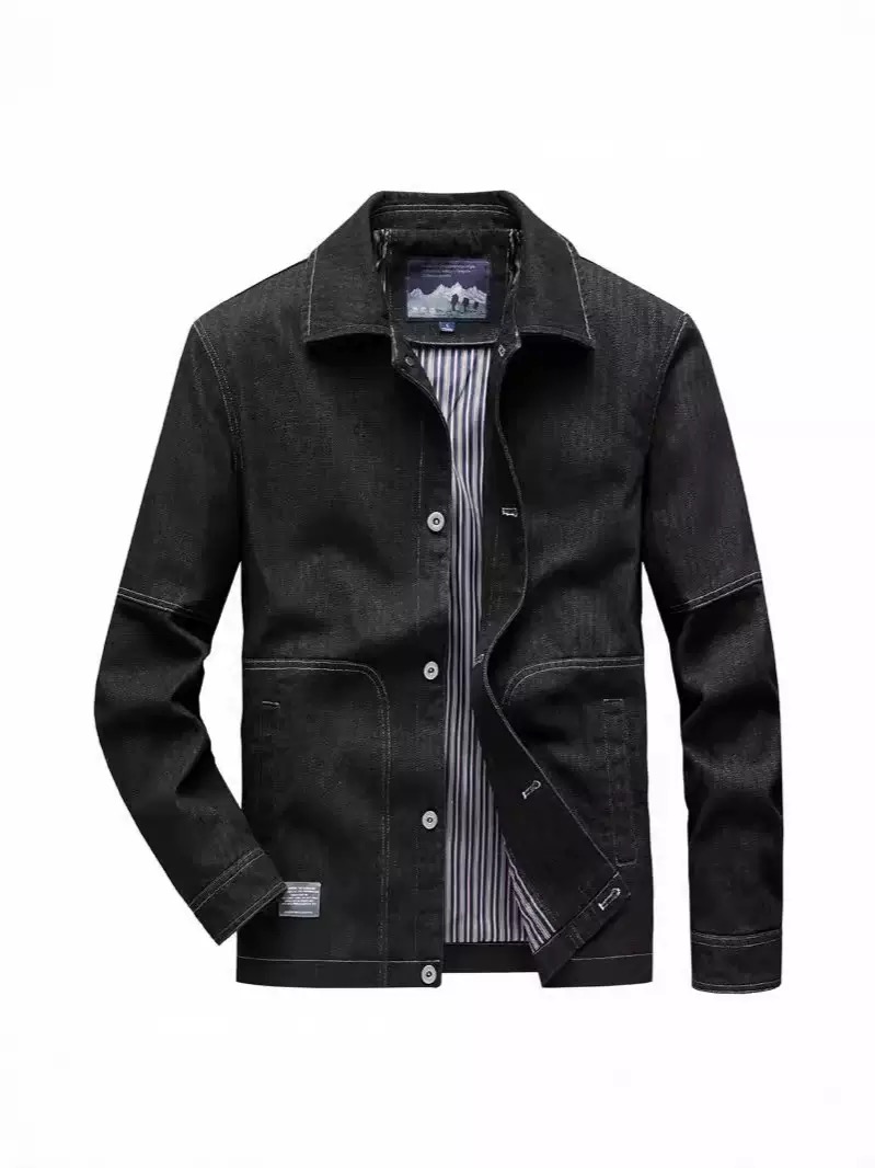 秋と春のファッショントレンドアメリカンヴィンテージソリッドカ - Mens Fashion Denim Jacket のレビューと価格