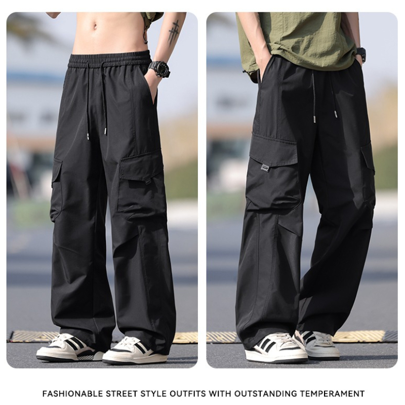 韓国ハイストリートジョガーカーゴパンツ男性マルチポケット弾性 - Cargo Jogger Pants のレビューと価格