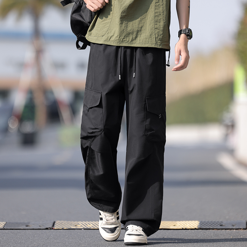 韓国ハイストリートジョガーカーゴパンツ男性マルチポケット弾性 - Cargo Jogger Pants のレビューと価格