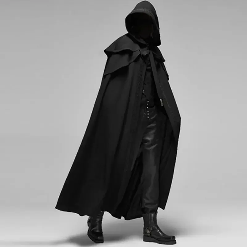 男性モンクコスプレ衣装 中世ヴィンテージゴシック フード付き - Trench Coat Men のレビューと価格