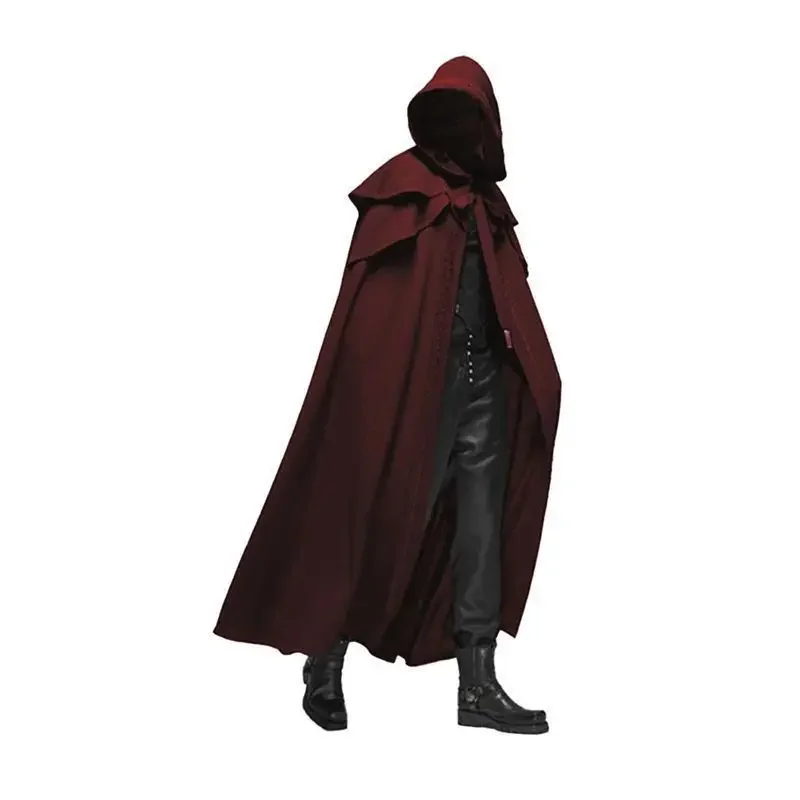 男性モンクコスプレ衣装 中世ヴィンテージゴシック フード付き - Trench Coat Men のレビューと価格