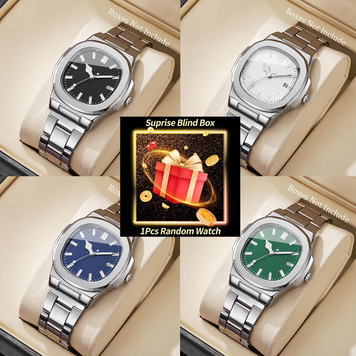 1PC サプライズミステリーウォッチブラインドボックス-ファ - Fashion Mens Watches のレビューと価格