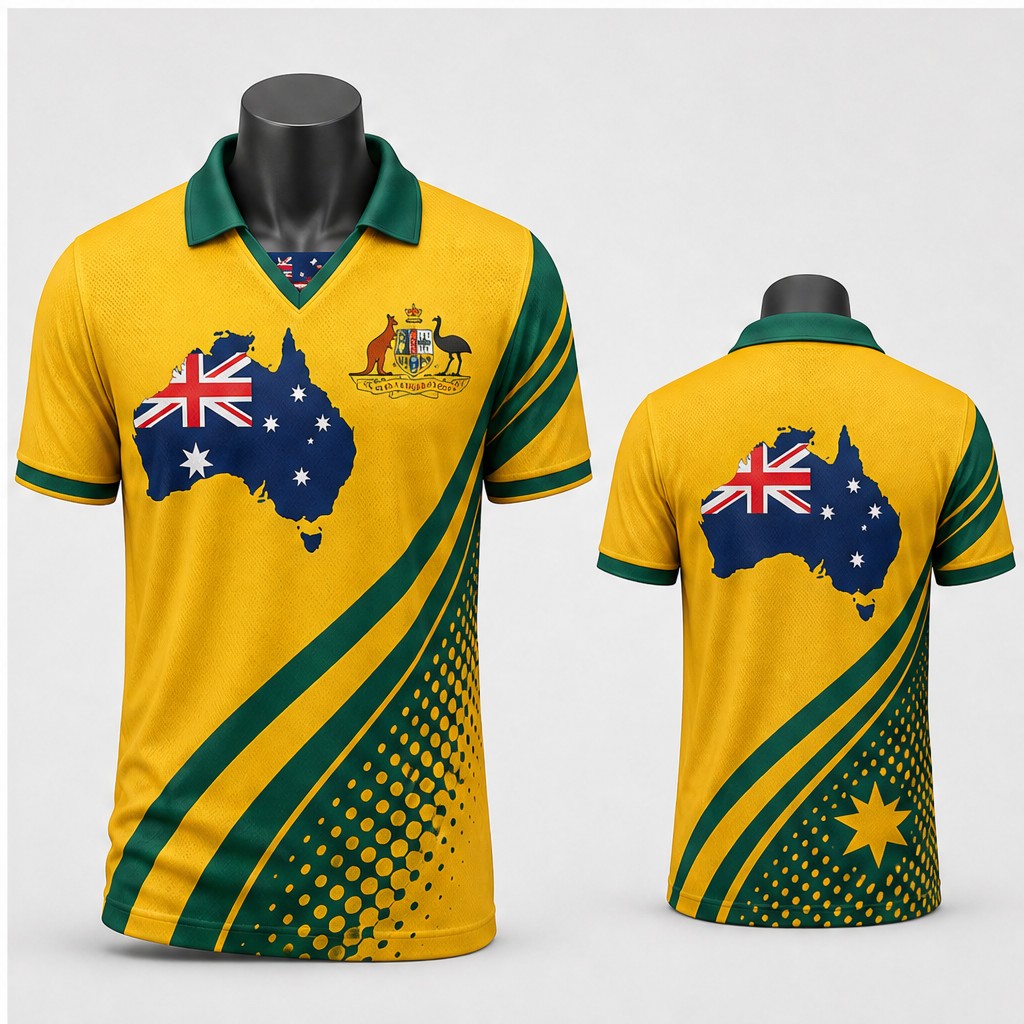 メンズオーストラリア装飾カンガルーエミュクレストセミポロVネ - Mens Fashion Australia のレビューと価格